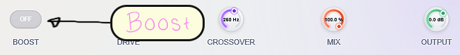 Crane plugin with Boost toggle button highlighted
