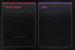Hawk True Peak and LRA panel with status pill