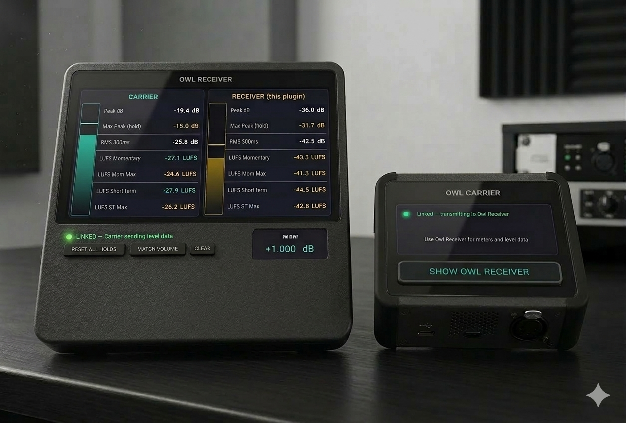 Owl Carrier and Receiver on desk